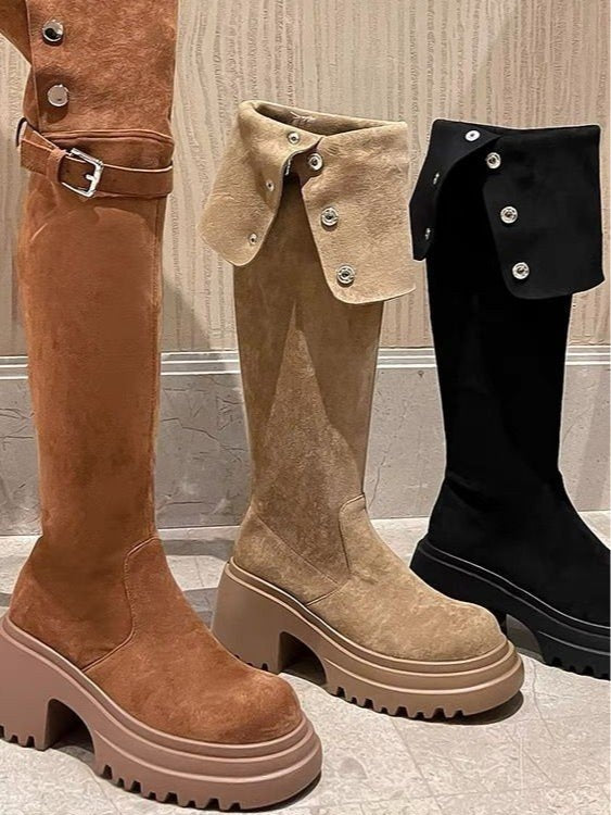 Botines altos marrón, botas largas, botas de caballero