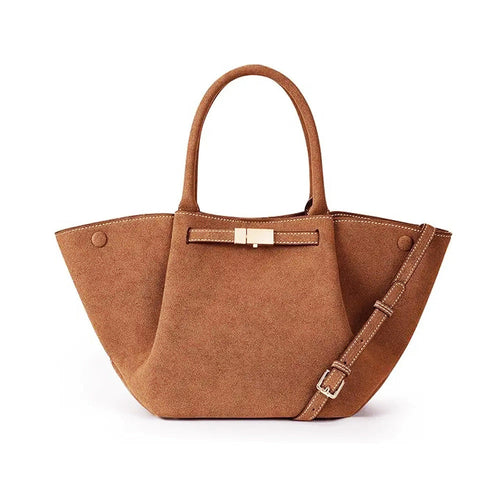 Bolso tote vintage versátil de ante falso