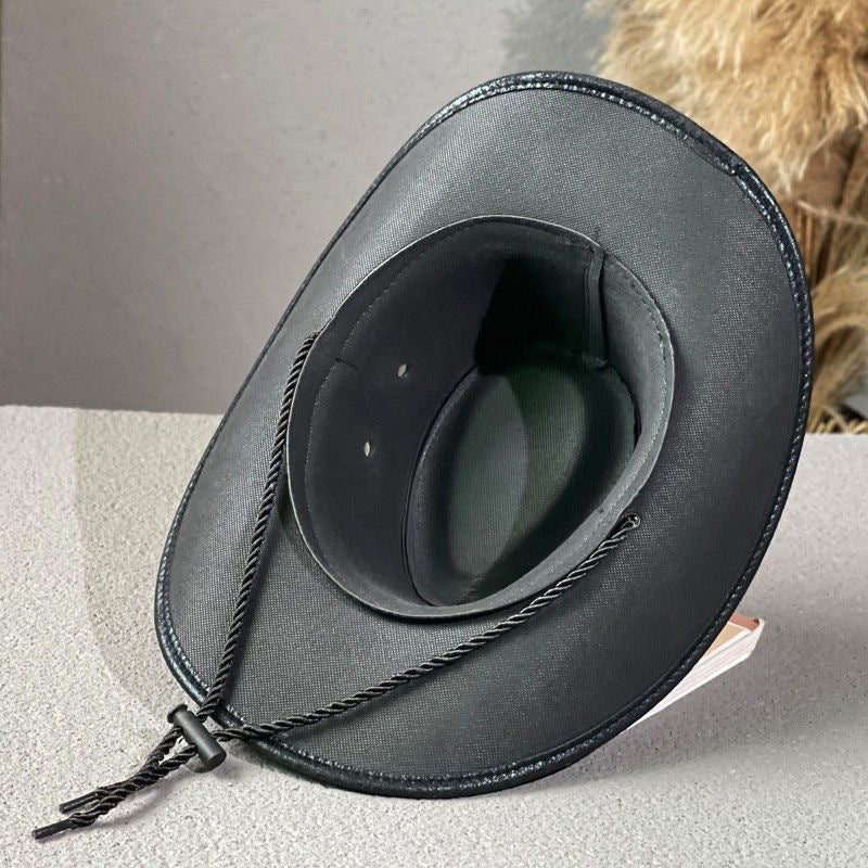 Sombrero retro de caballero con cabeza de toro agrietada de vaquero