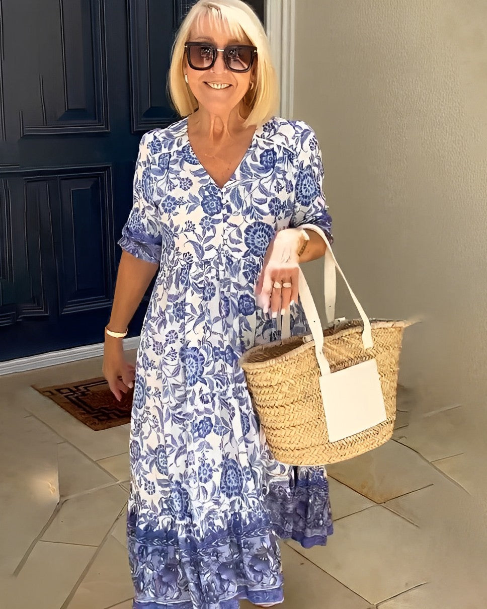 Madison – Vestido floreado con escote en V
