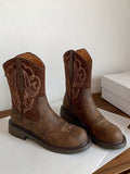 Botas de vaquero western bordadas retro británicas
