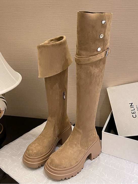 Botines altos marrón, botas largas, botas de caballero