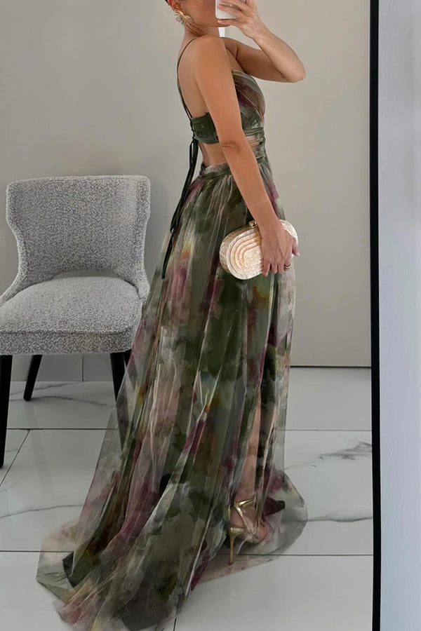 Giselle | Encantador vestido maxi con estampado floral