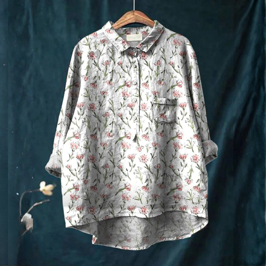 Beatrice – Camisa de lino con estampado