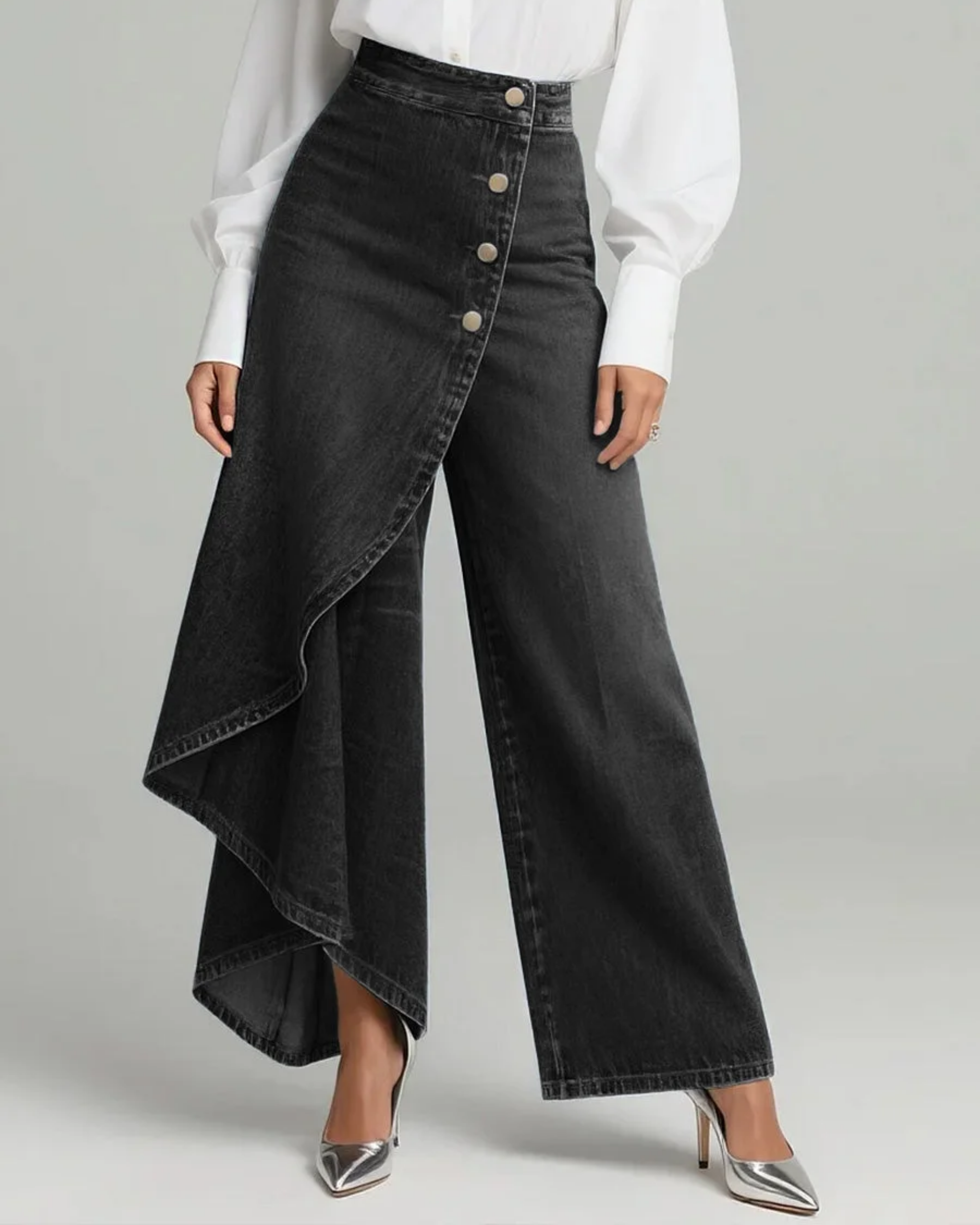 Pantalón de denim envolvente
