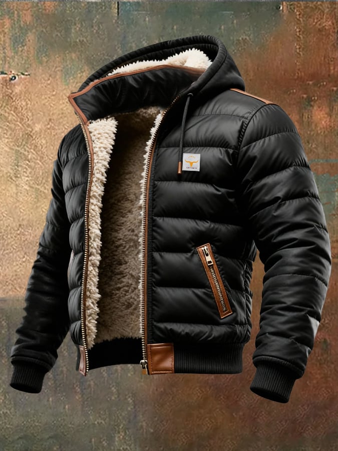 WIKTOR ™ | CHAQUETA DE PIEL DE OVEJA Acolchada Negra