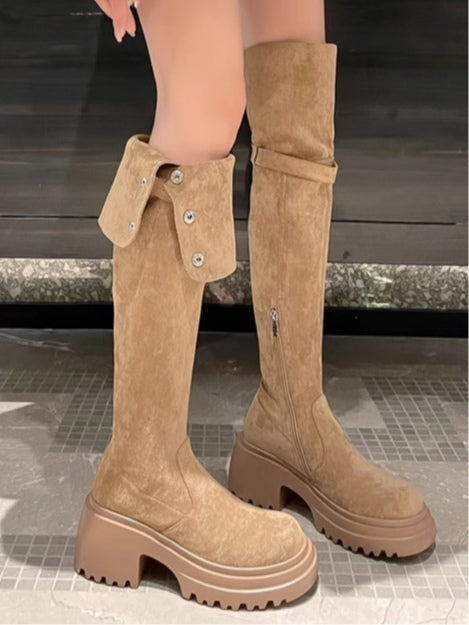 Botines altos marrón, botas largas, botas de caballero