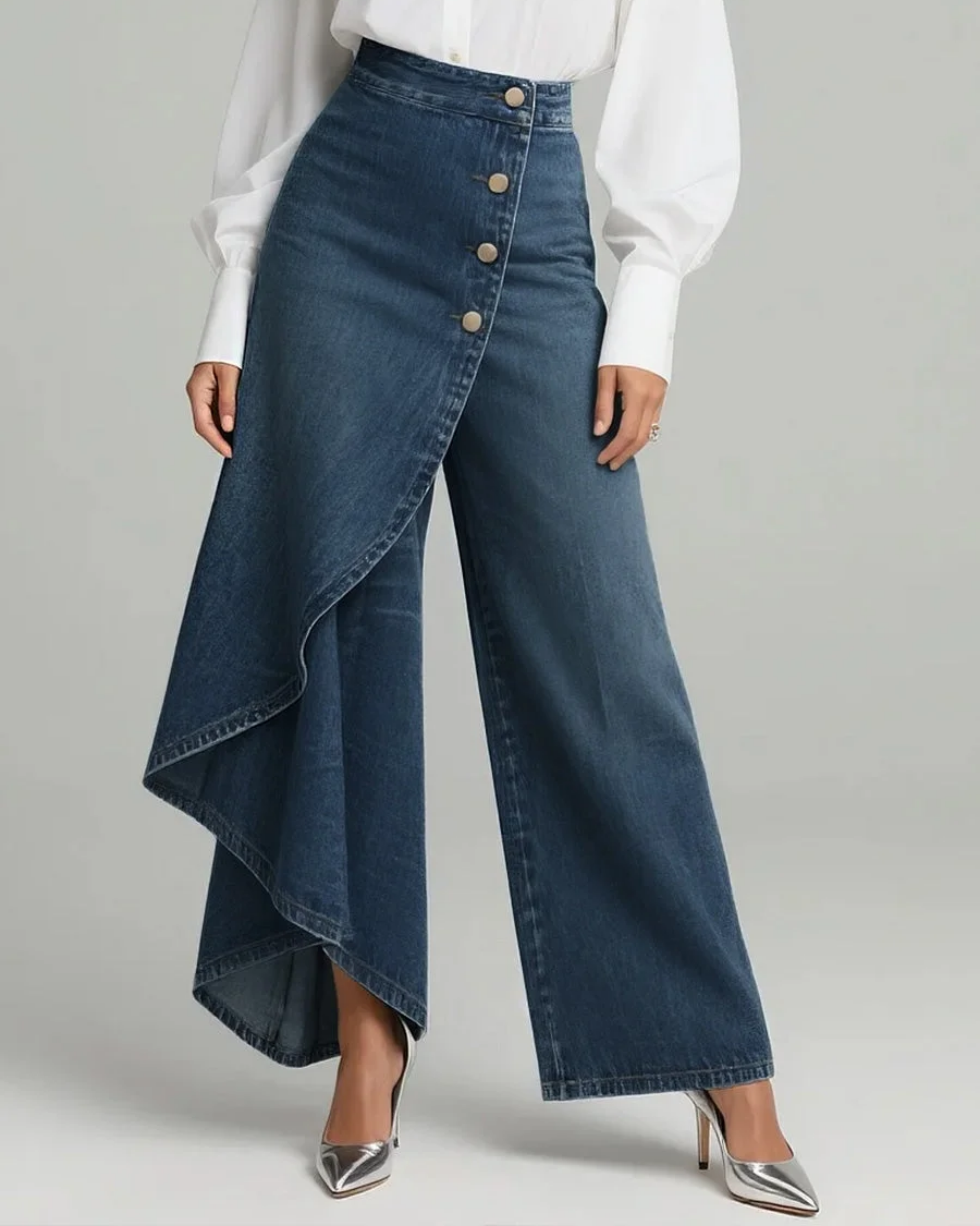 Pantalón de denim envolvente