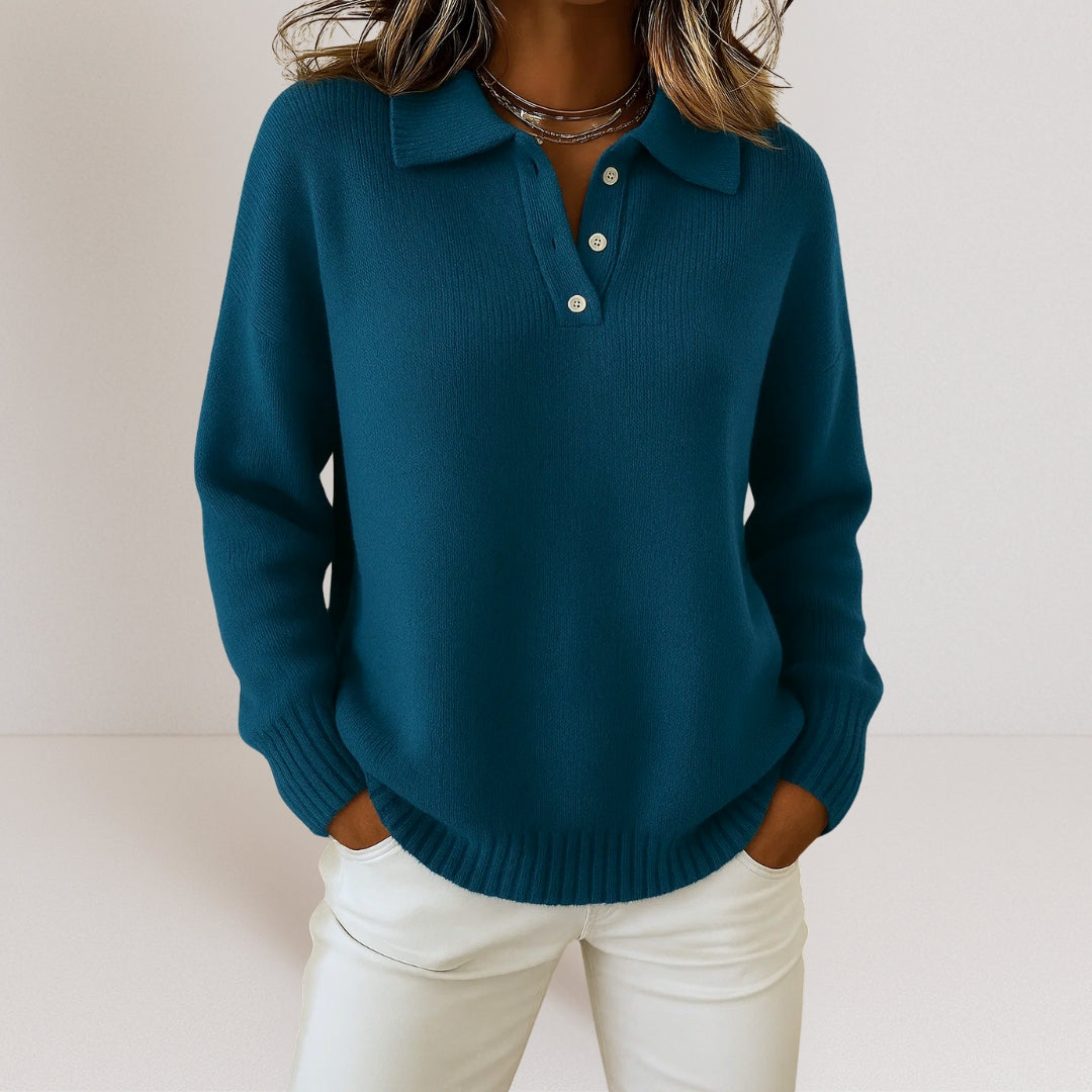 Laura - Jersey de Punto con Cuello Elegante
