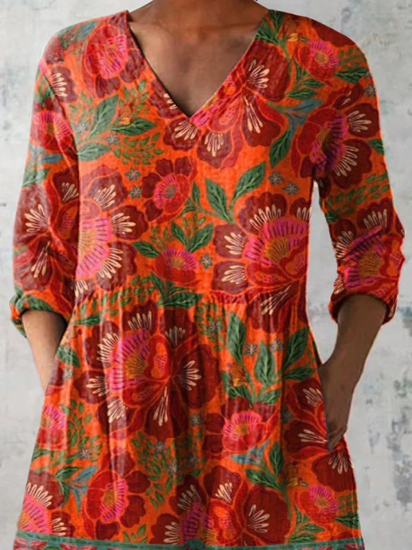 Felicity | Camisa de escote en V de manga larga vintage