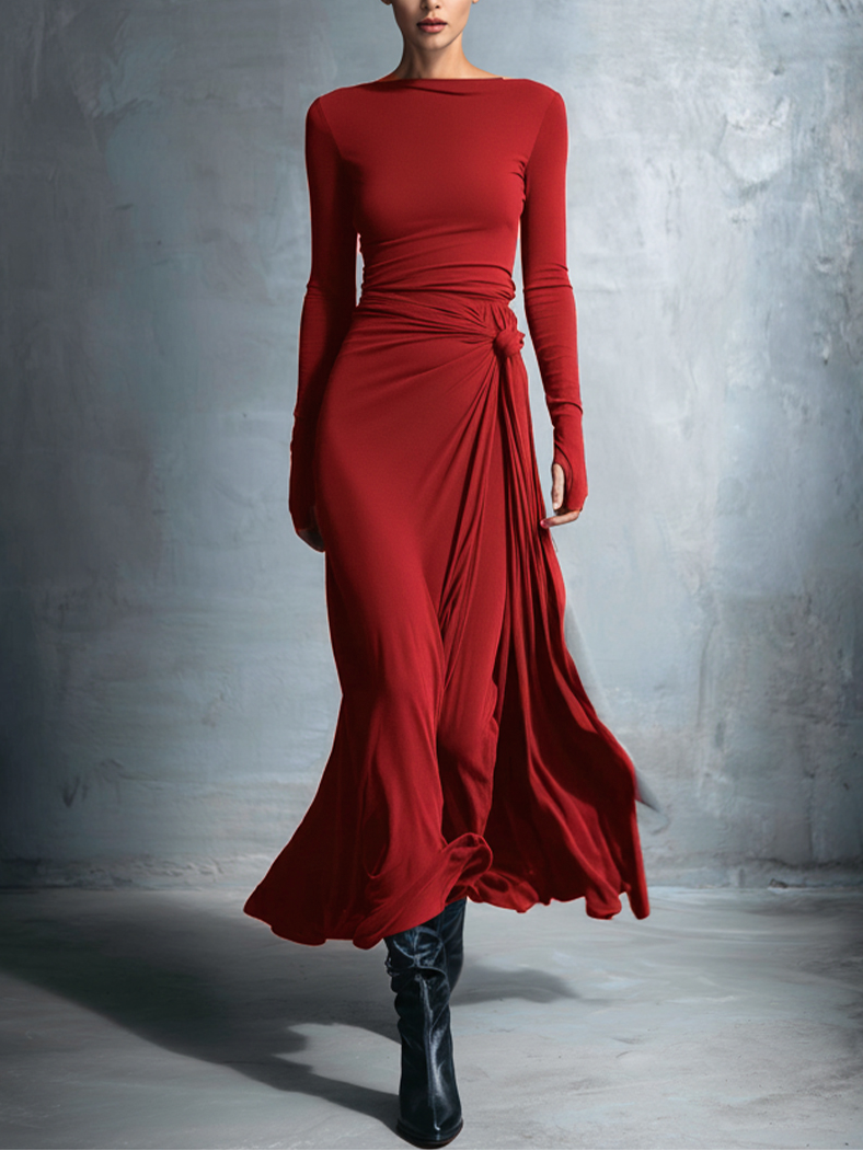 Vittoria - Vestido maxi con nudo lateral