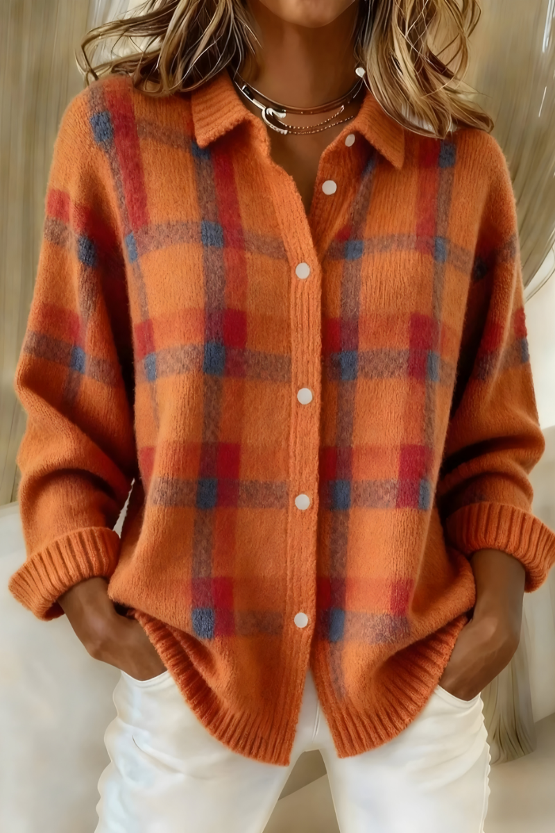 Tesa™ |Cárdigan de punto de cuadros suaves