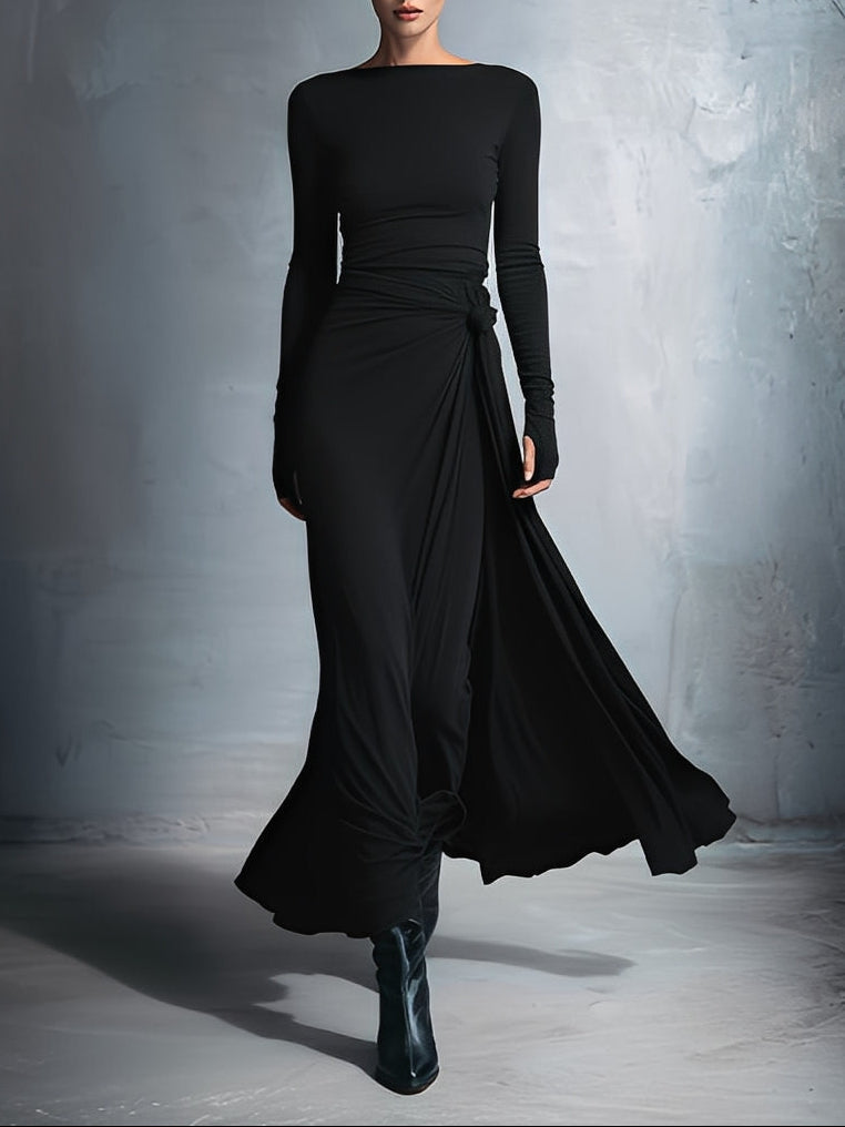 Vittoria - Vestido maxi con nudo lateral