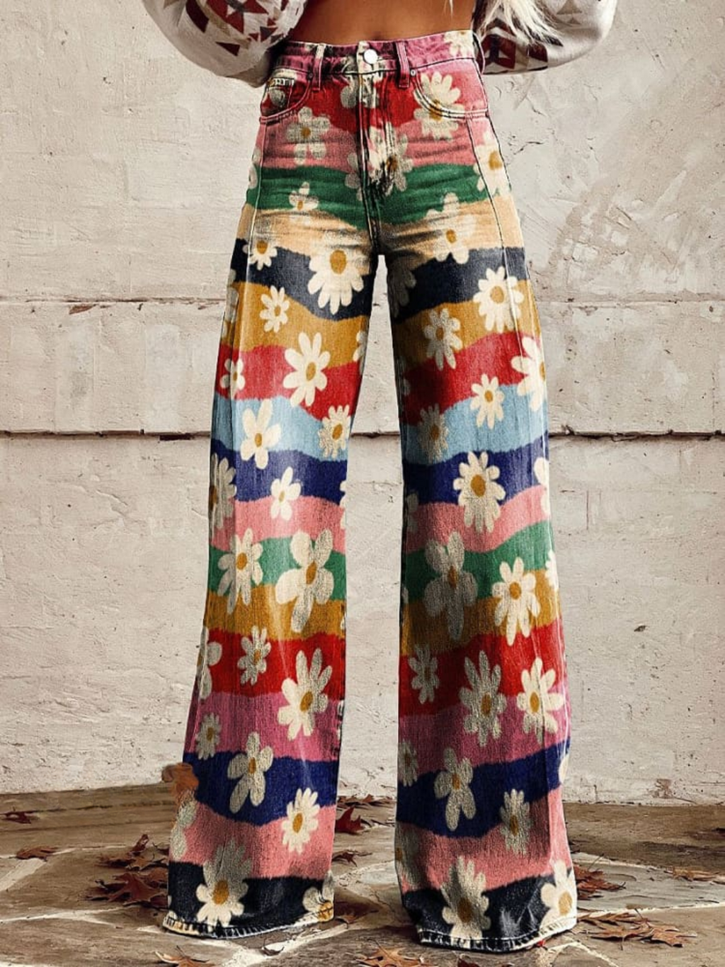 Léon - Pantalones florales elegantes