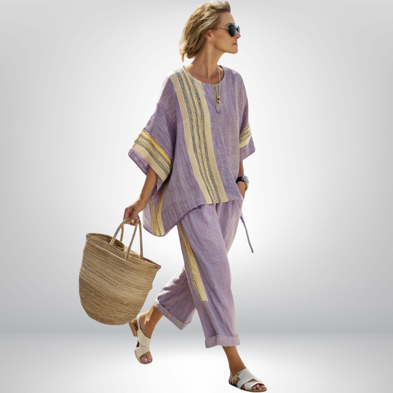Daisy™ | Conjunto Boho de rayas