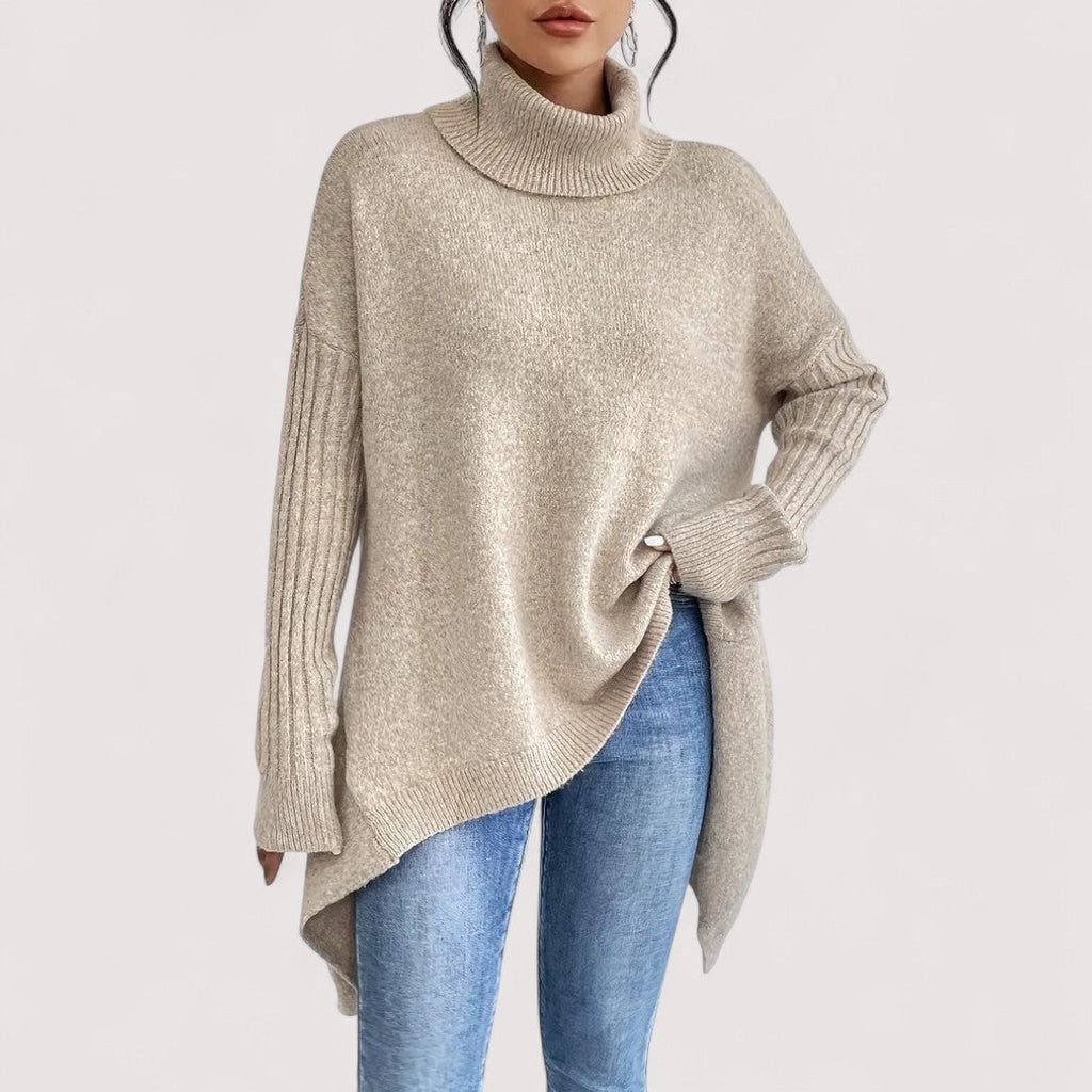 Patricia – suéter de cuello alto, largo y elegante