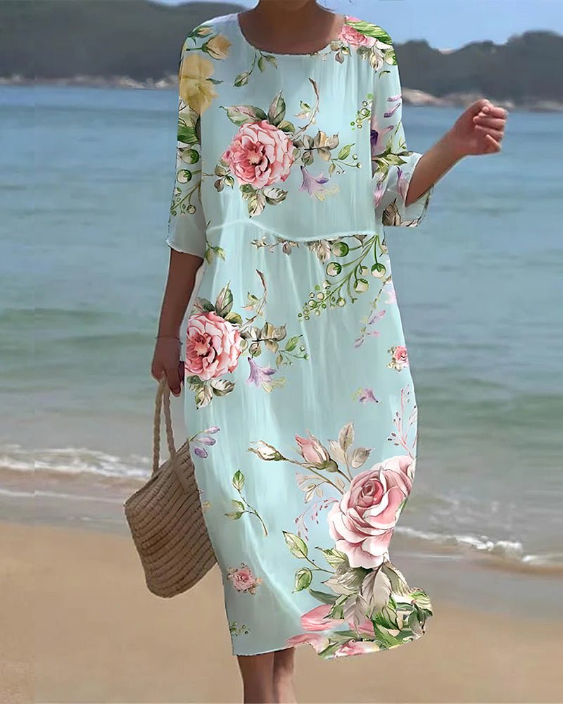 Zara | Vestido de flores del atardecer