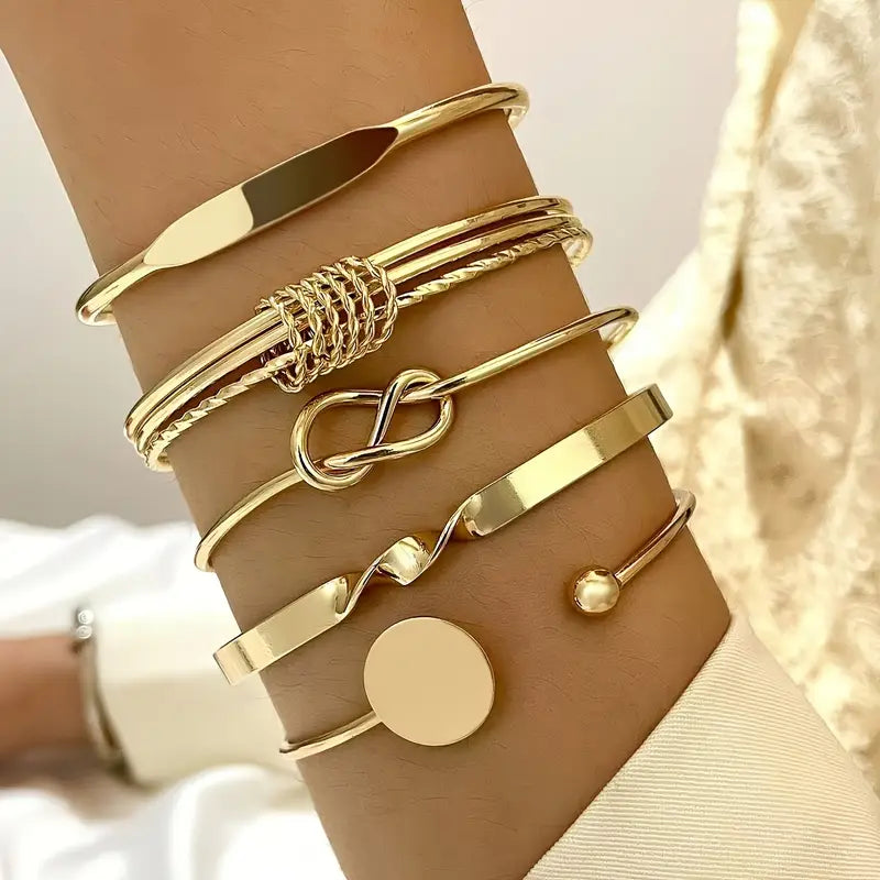 Set de pulseras Elegancia Anudada | Oro