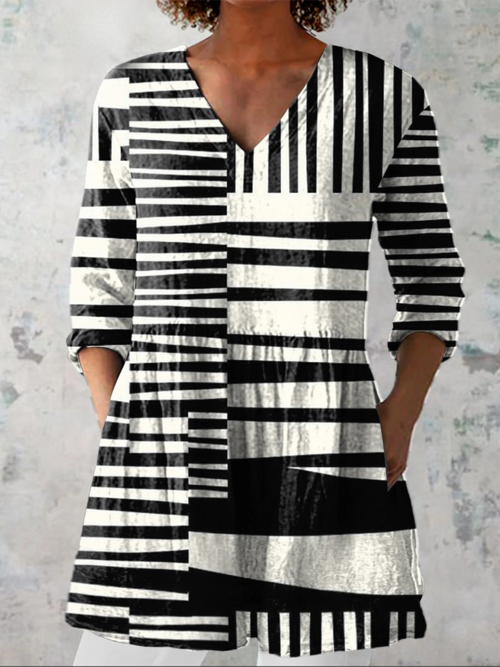 Capri | Camisa de escote en V larga vintage