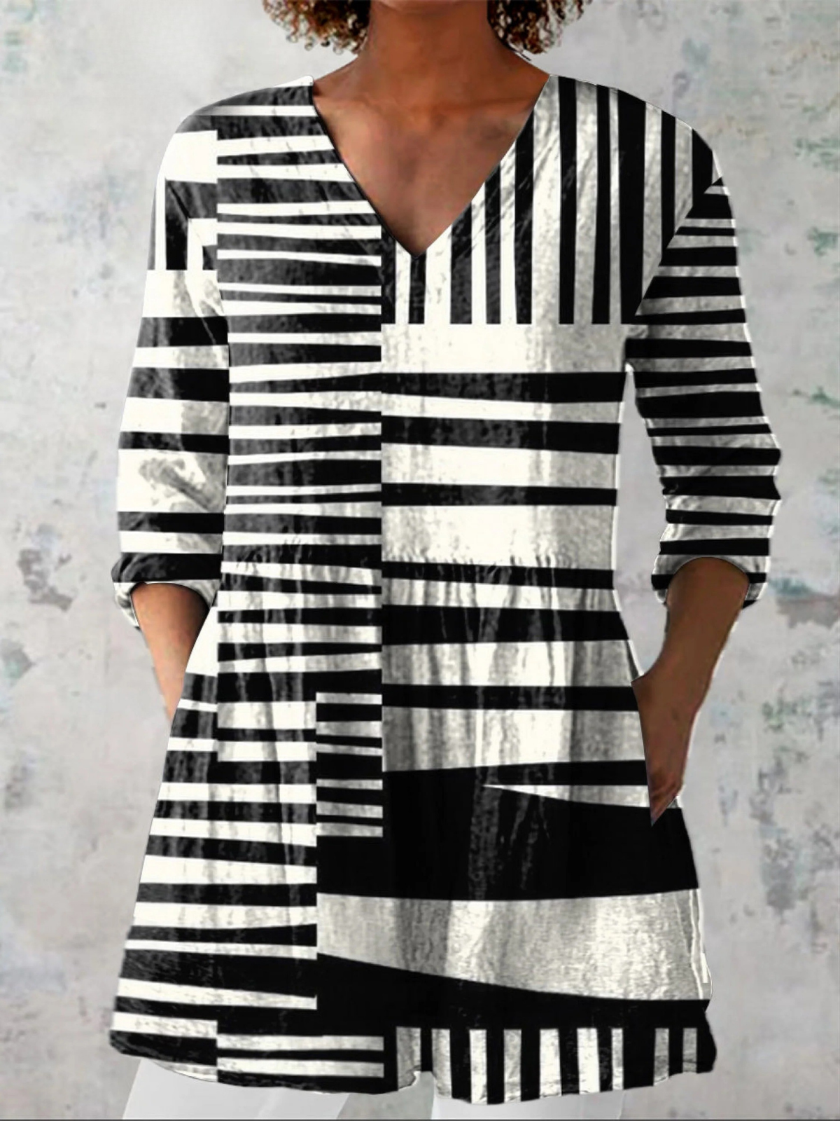 Capri | Camisa de escote en V larga vintage