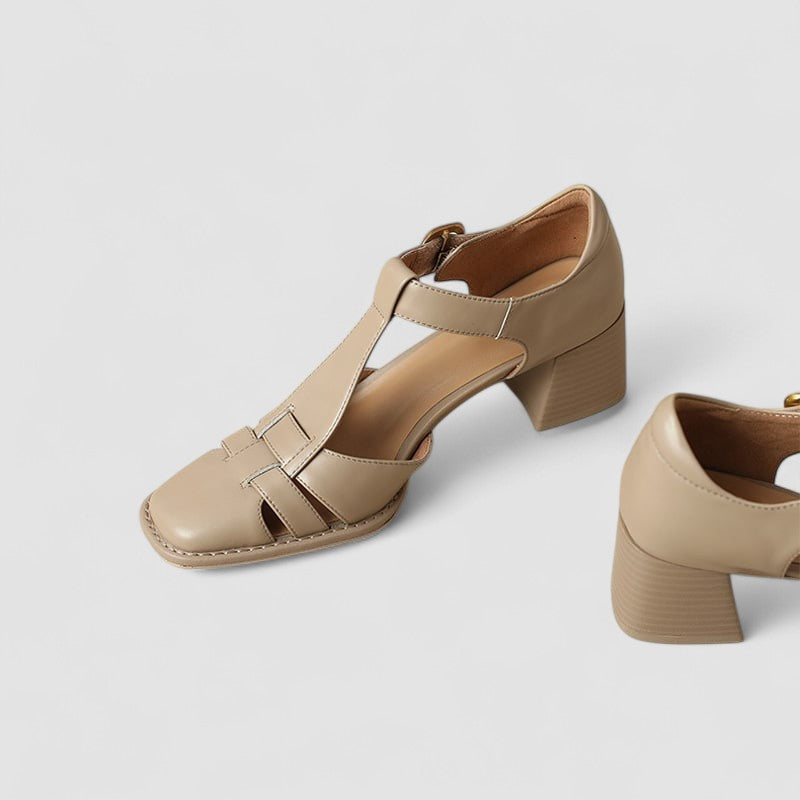 Elyxiana | Zapatos ortopédicos con tacón de bloque y correa en T