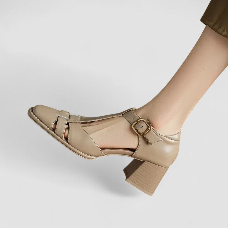 Elyxiana | Zapatos ortopédicos con tacón de bloque y correa en T