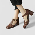 Elyxiana | Zapatos ortopédicos con tacón de bloque y correa en T