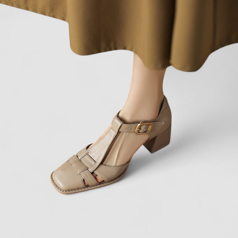 Elyxiana | Zapatos ortopédicos con tacón de bloque y correa en T