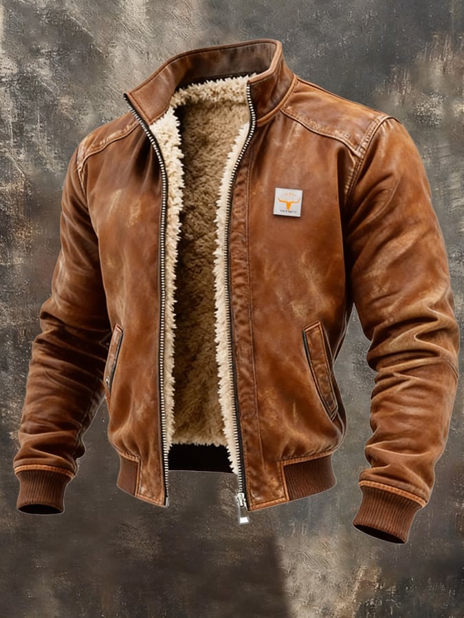 ANDRZEJ™ | CHAQUETA VINTAGE CON FORRO SHERPA
