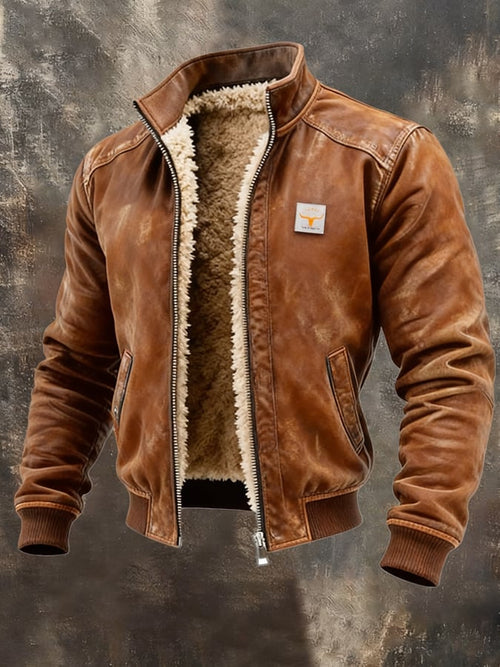 ANDRZEJ™ | CHAQUETA VINTAGE CON FORRO SHERPA