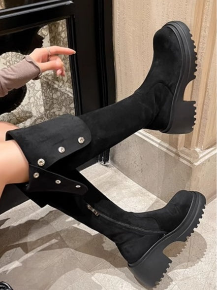 Botines altos marrón, botas largas, botas de caballero