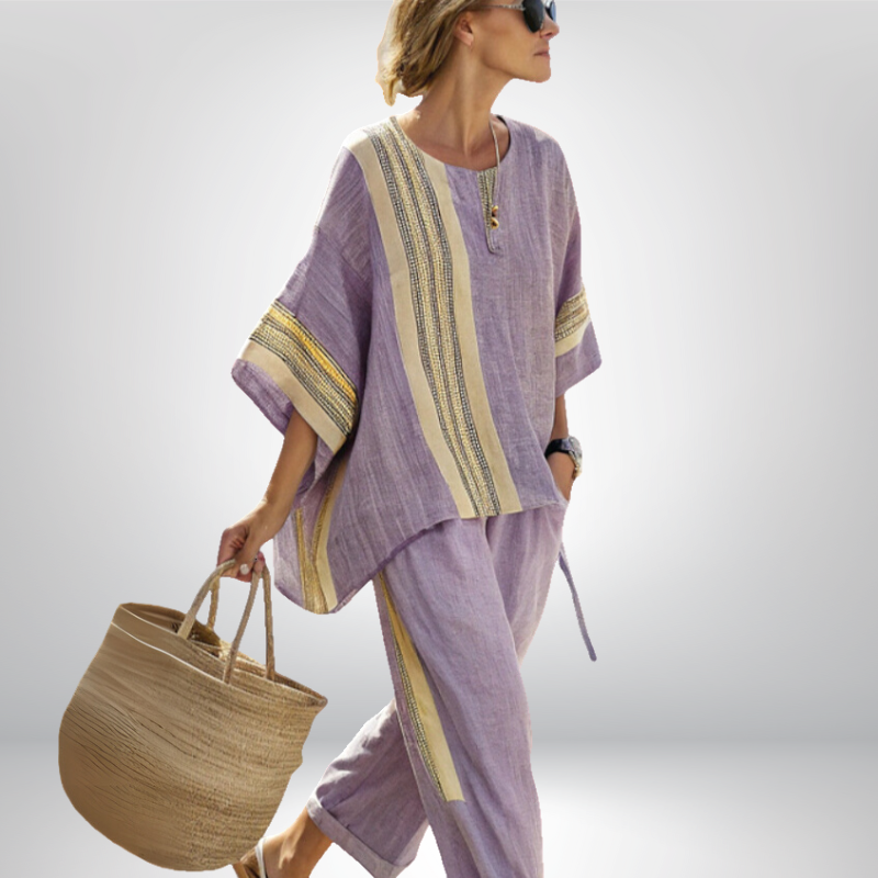 Daisy™ | Conjunto Boho de rayas