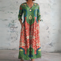 Sophia | Vestido Maxi Vintage con Estampado Floral