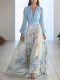 Weronika | Vestido maxi deslumbrante con estampado floral y escote en corazón