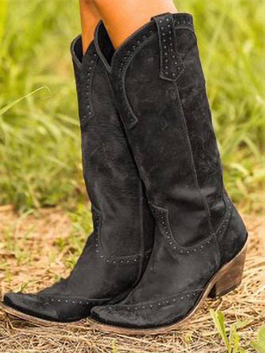 Botines de vaquera con tachuelas vintage