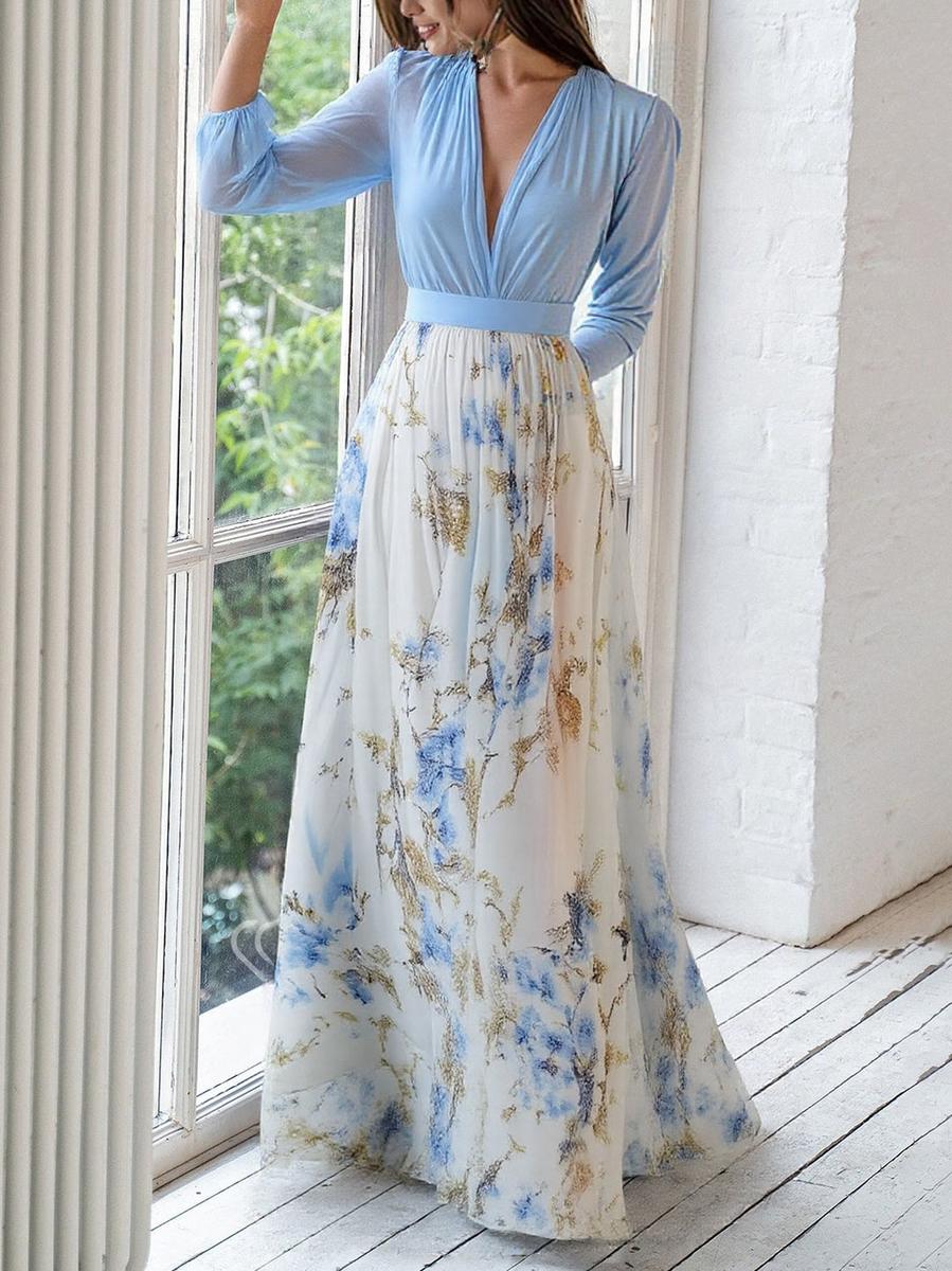 Hermoso vestido maxi con estampado floral