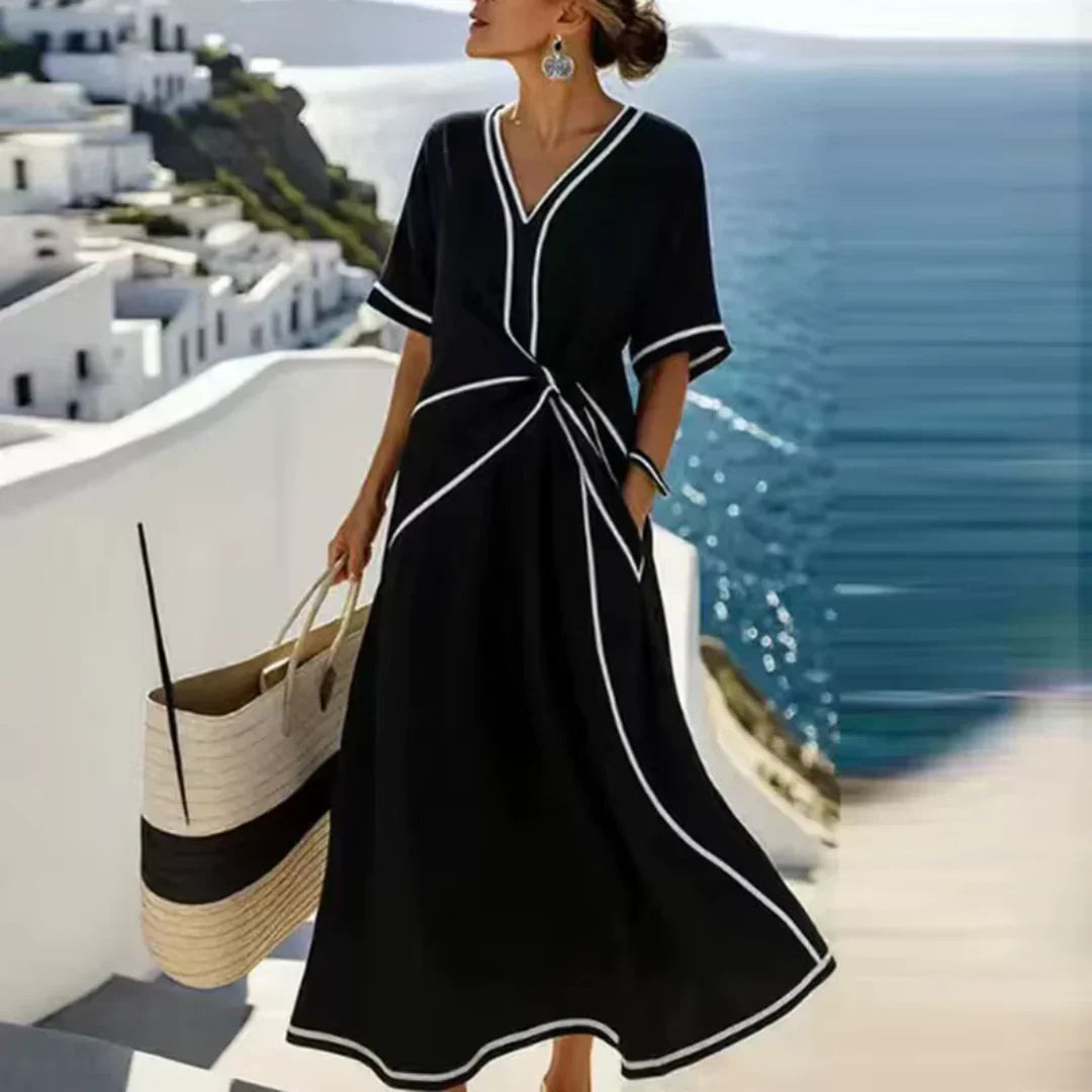 Amelia | Vestido elegante con escote en V y corte moldeador
