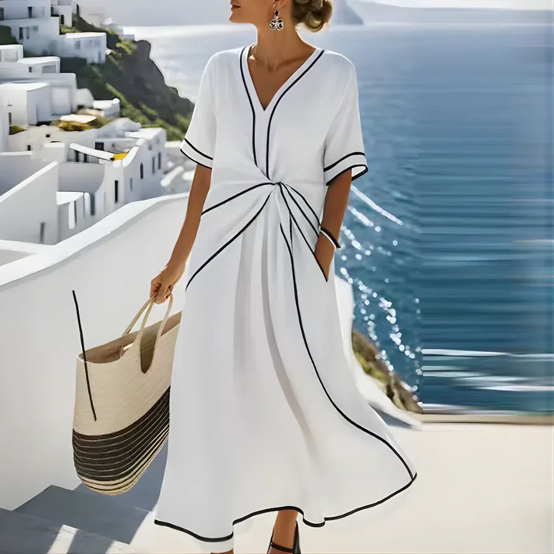 Amelia | Vestido elegante con escote en V y corte moldeador