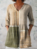 Halley | Camisa de cuello en V de manga larga vintage