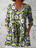 Galina | Camisa de manga larga con escote en V vintage