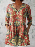 Dahlia | Blusa de escote en V y manga larga vintage