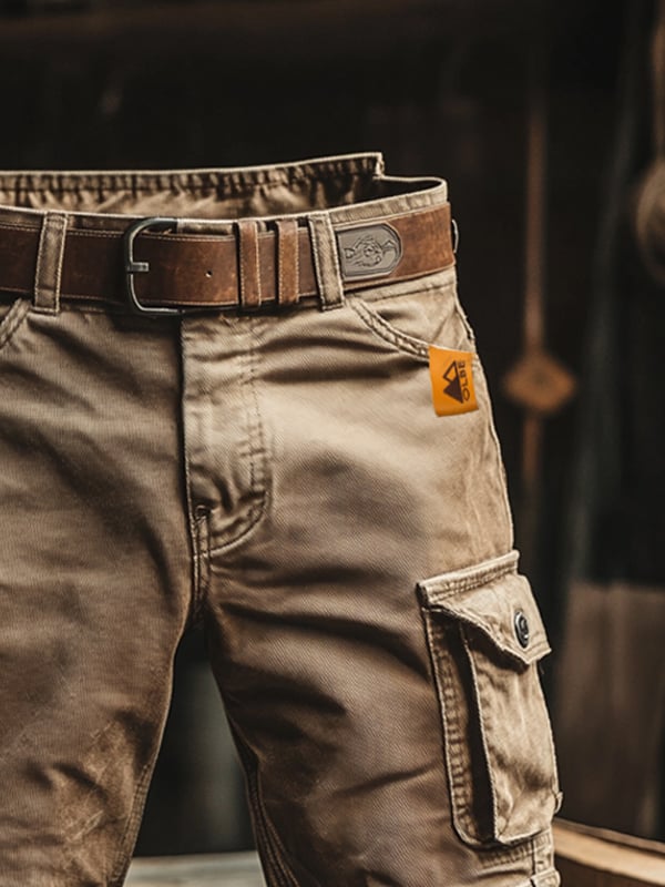 Cazel | Pantalones cortos cargo de estilo retro con múltiples bolsillos