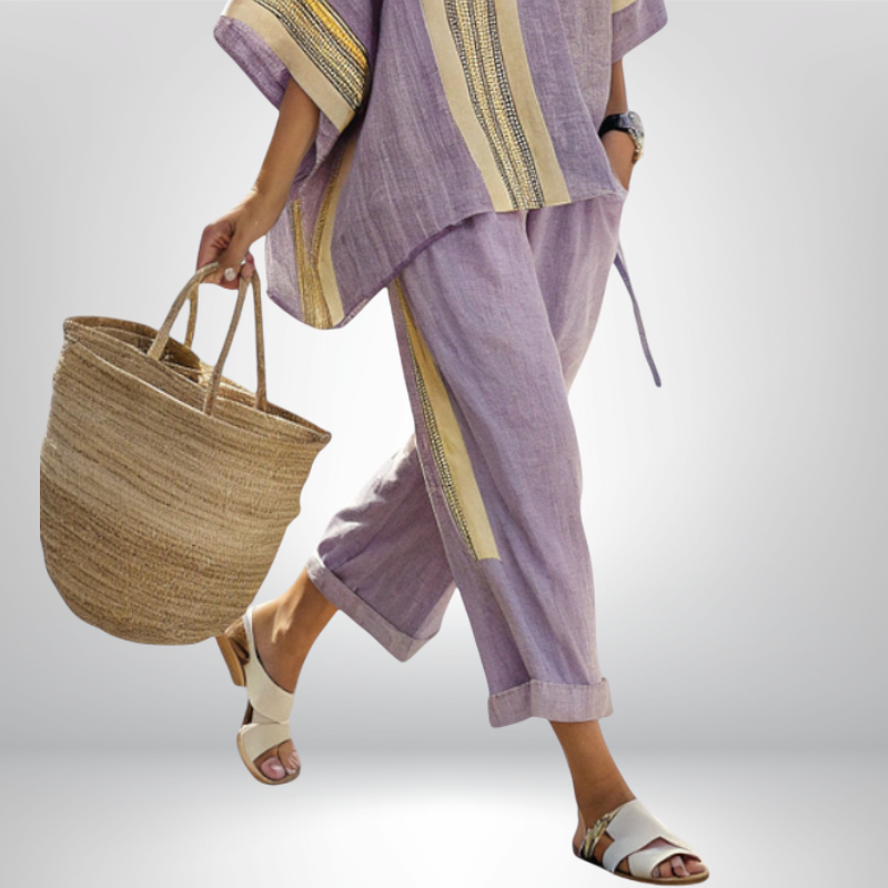 Daisy™ | Conjunto Boho de rayas