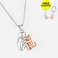 Collar con dije Cat Hug y aretes de regalo – Oferta por tiempo limitado