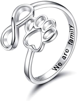 Anillo artesanal con pata y corazón