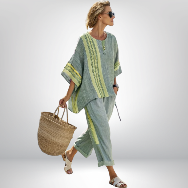 Daisy™ | Conjunto Boho de rayas