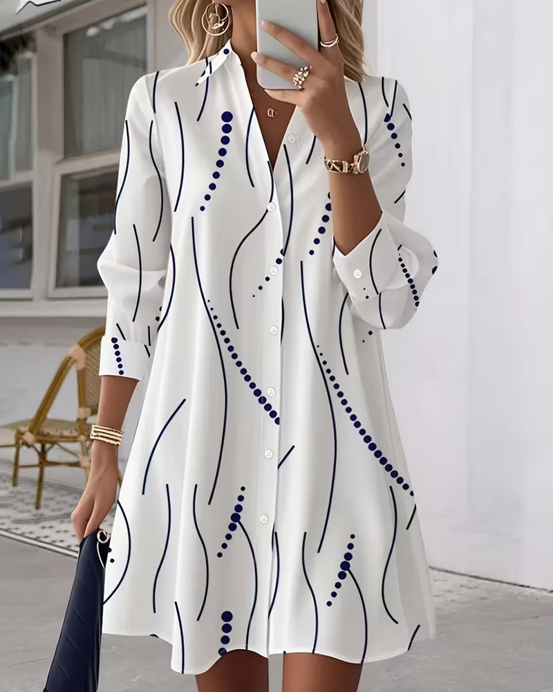 Camisa de vestir con cuello ondulado
