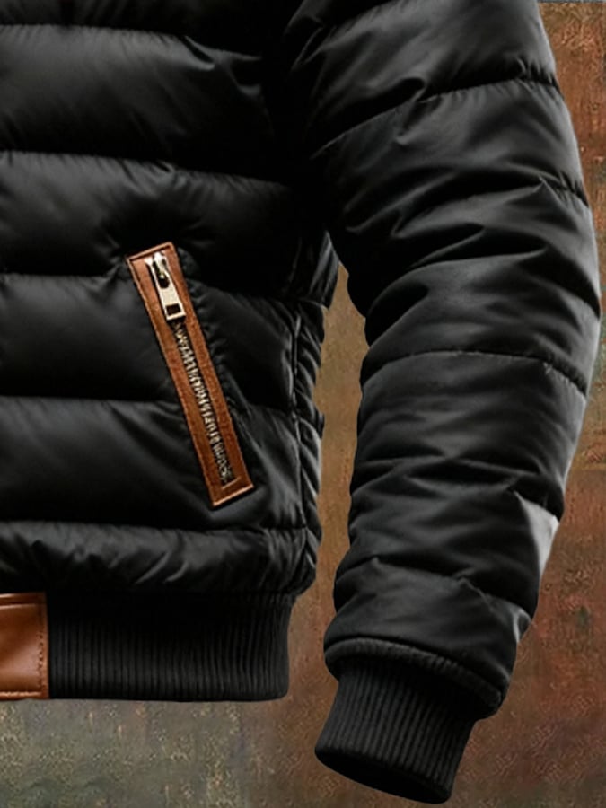 WIKTOR ™ | CHAQUETA DE PIEL DE OVEJA Acolchada Negra
