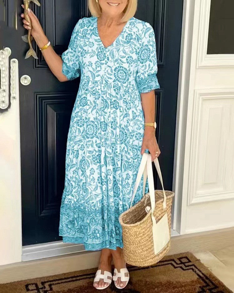 Madison – Vestido floreado con escote en V
