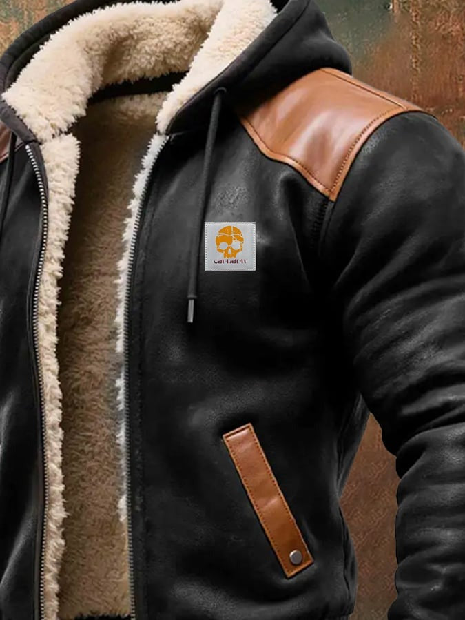 SZYMON™ | chaqueta cálida vintage de gamuza y cuero